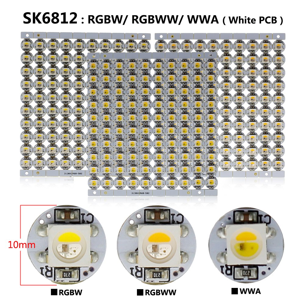 DC5V WS2812B SK6812 LED Chip with PCB Heatsink Board Built-in IC DIY LED Chips Emitting RGB/RGBW/RGBWW WWA 