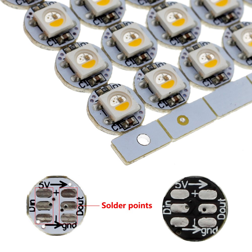 DC5V WS2812B SK6812 LED Chip with PCB Heatsink Board Built-in IC DIY LED Chips Emitting RGB/RGBW/RGBWW WWA 