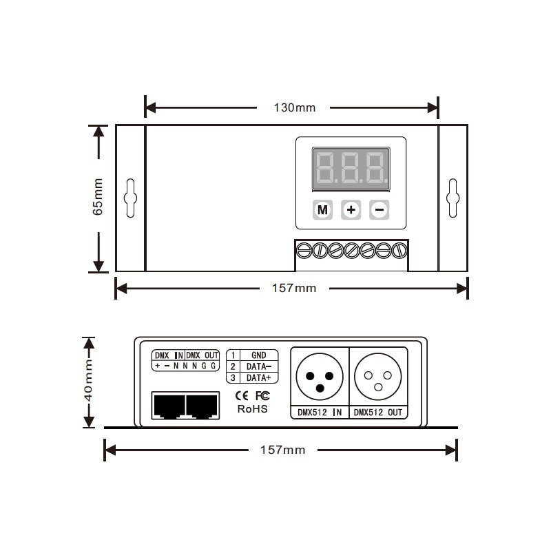 DC12V-24V 4 Channel RGB LED Controller DMX512 Decoder&Driver for LED Strip Module