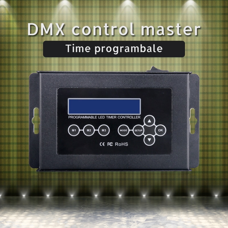 DC 9V Constant Voltage 4 Channels Brightness Adjusting DMX512 Output Programmable DMX512 Timer Dimmer Controller for LED Lighting
