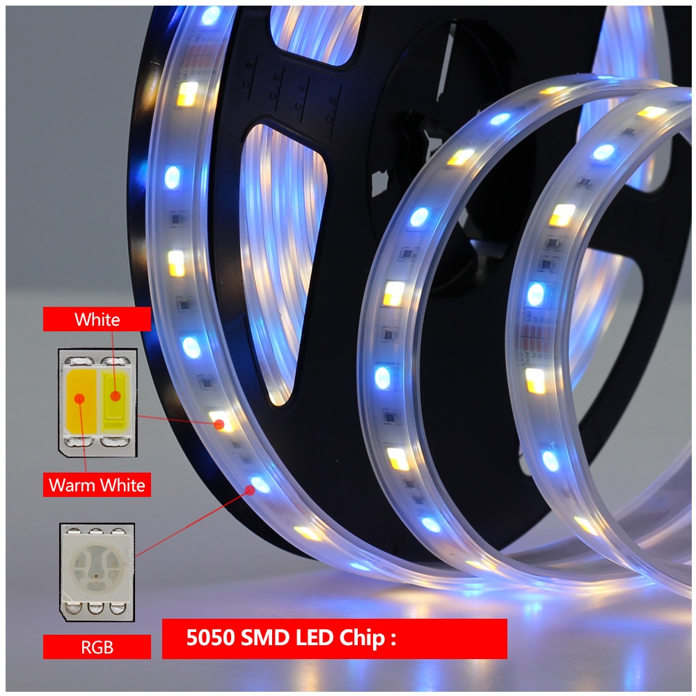 DC 12V 5050 SMD Flexible LED Strip 60LEDs/m Emitting RGB+CCT /RGB + White + Warm White