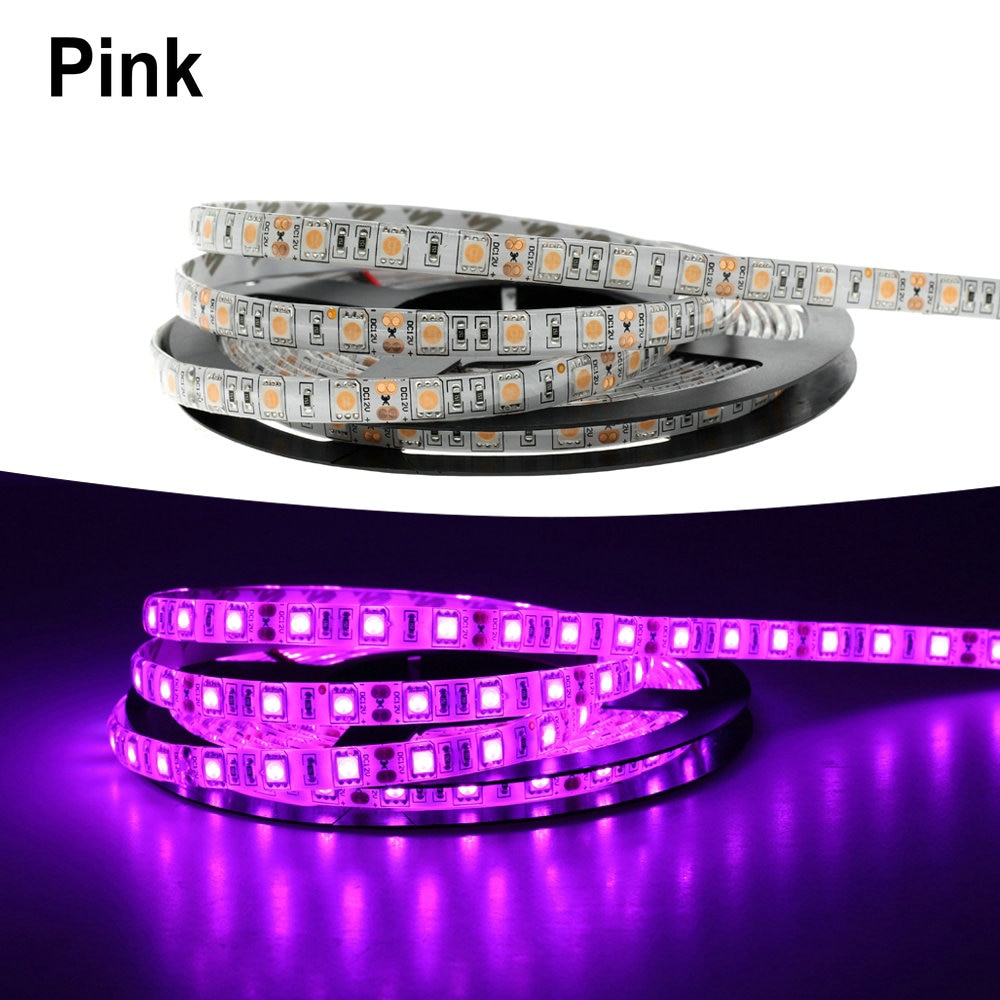 DC 12V 5050 SMD Flexible LED Strip 60LEDs/m Emitting Warm White /Cold White /RGB /RGBW /Pink /Ice Blue