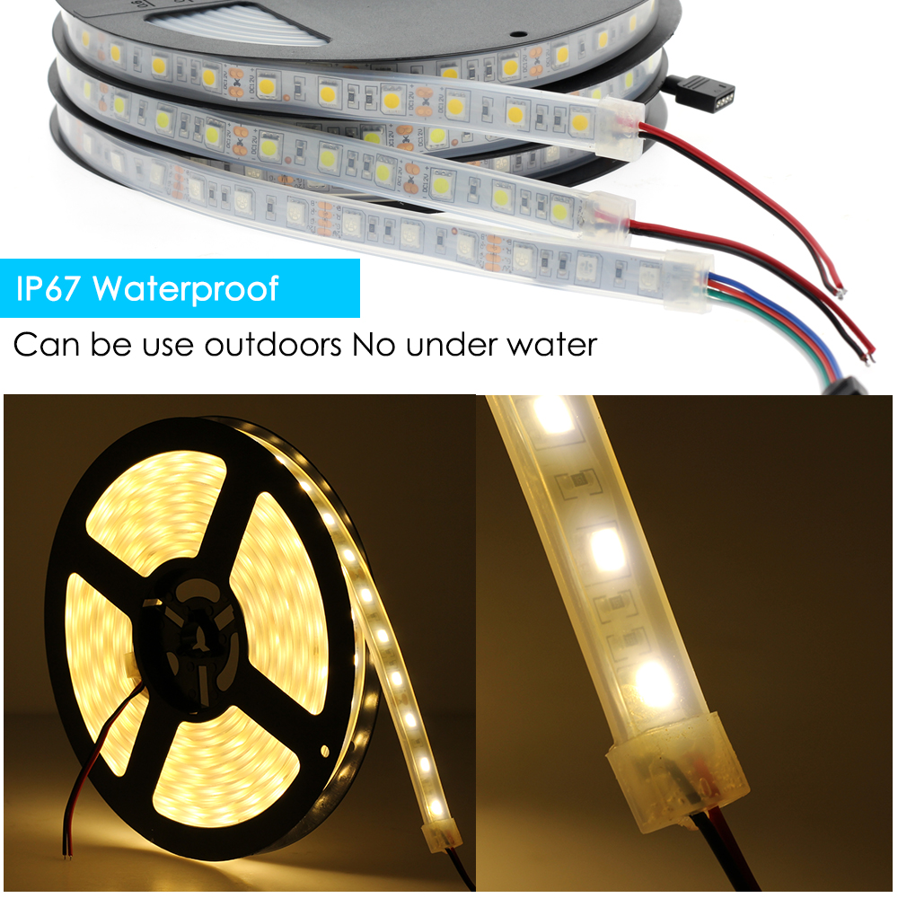 DC 12V 5050 SMD Flexible LED Strip 60LEDs/m Waterproof IP67 / IP68