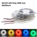 DC 24V 5050 SMD Flexible LED Strip 60LEDs/m 20m/Tape Emitting Warm White / White / RGB