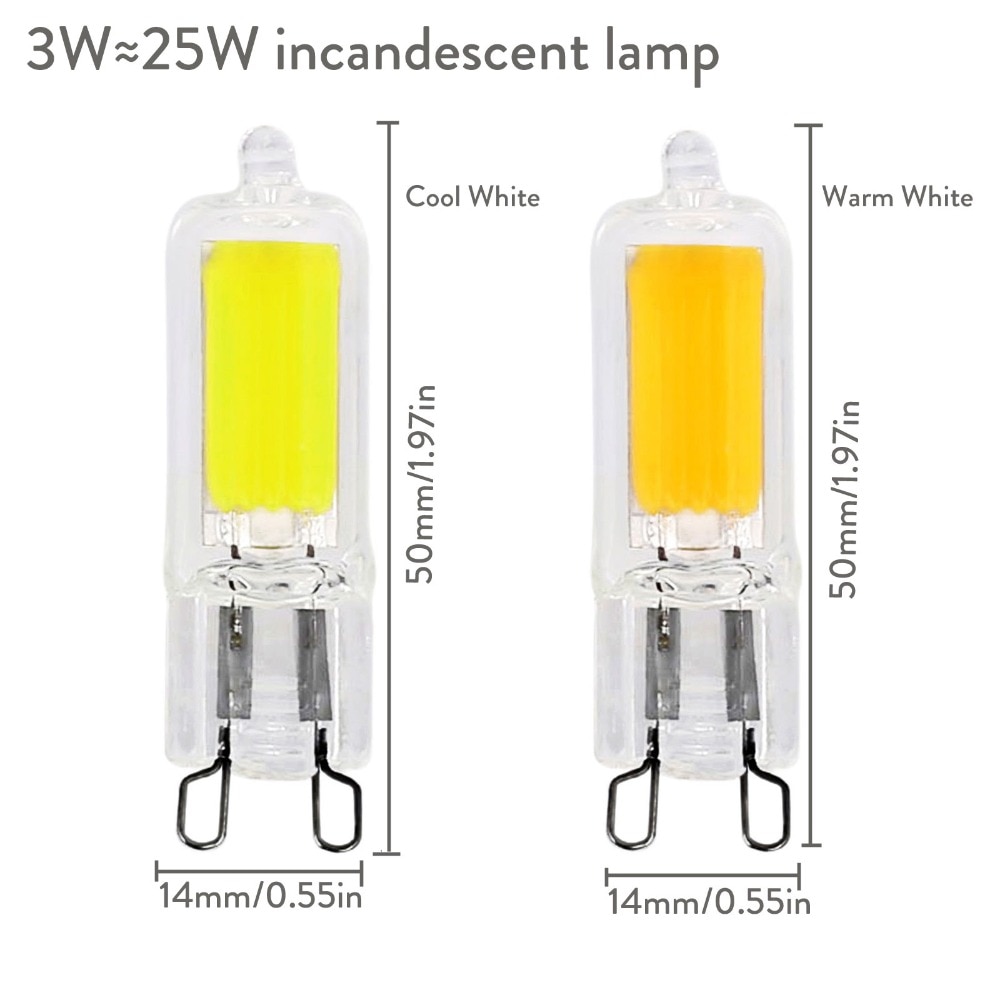 3W 5W G9 COB LED Halogen Bulb AC220V Home Light LED Silica Gel Lamp