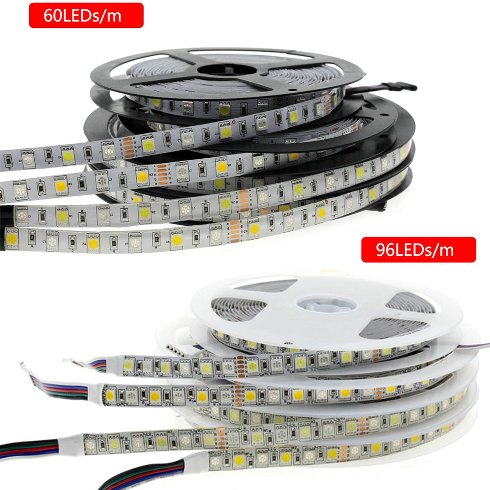 DC 12V/24V 5050 SMD Flexible LED Strip 60LEDs/m 96LEDs/m Emitting RGBW RGB + White / RGB + Warm White