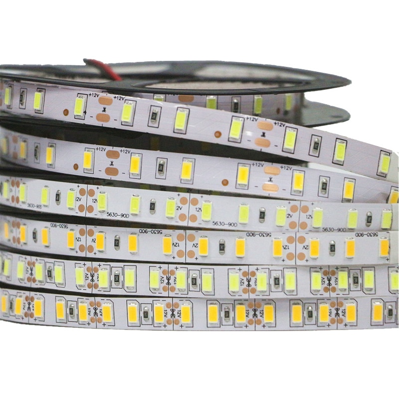 DC 12V 5630 SMD LED Flexible Strip 90 LEDs/m Waterproof IP20/IP65/IP67 Emitting White/Warm White/Red/Green/Blue