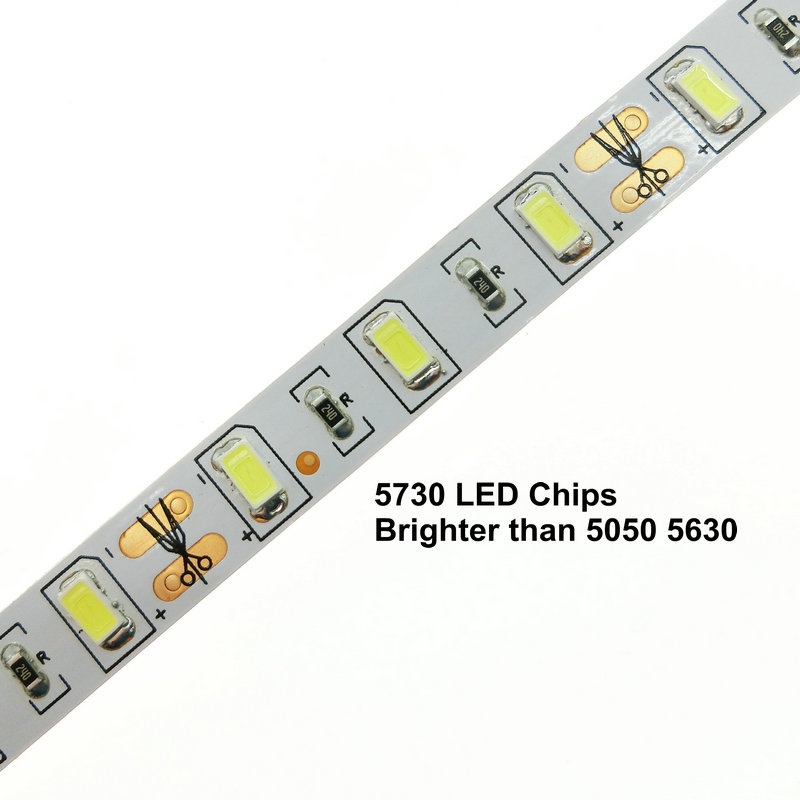 DC 12V 5730 SMD Flexible LED Strip 60LEDs/m Emitting White/Warm White/Cold White