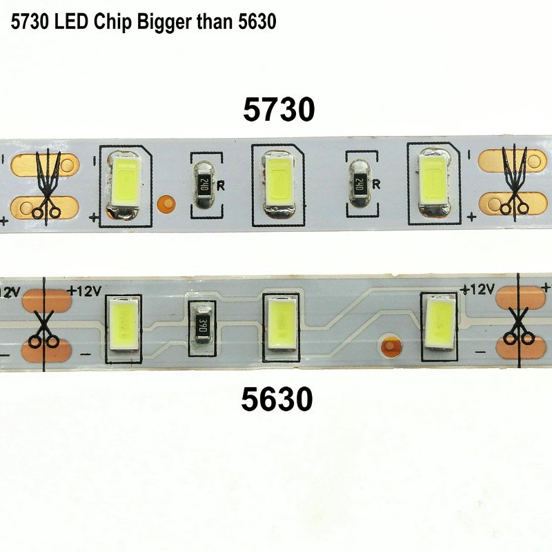 DC 12V 5730 SMD Flexible LED Strip 60LEDs/m Emitting White/Warm White/Cold White