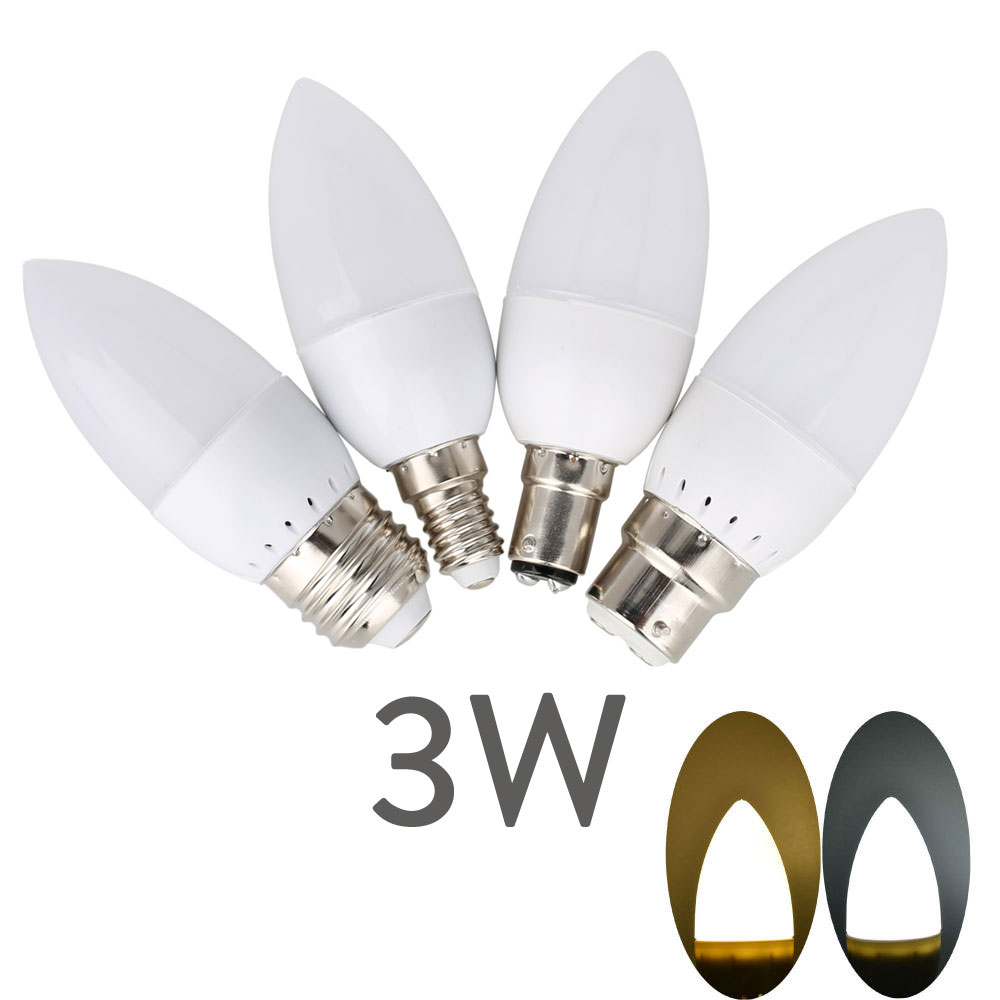 3W E27 E14 E12 B22 B15 2835 SMD LED Spotlight AC85-265V Home Light LED Bulb Light