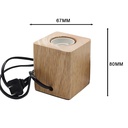 E27 Cube Vintage Lamp Holder Solid Wood Lamp Holder with Switch and Wire