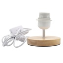 E27 Vintage Table Lamp with Switch and Wire Solid Wood Lamp Holder 120*120mm