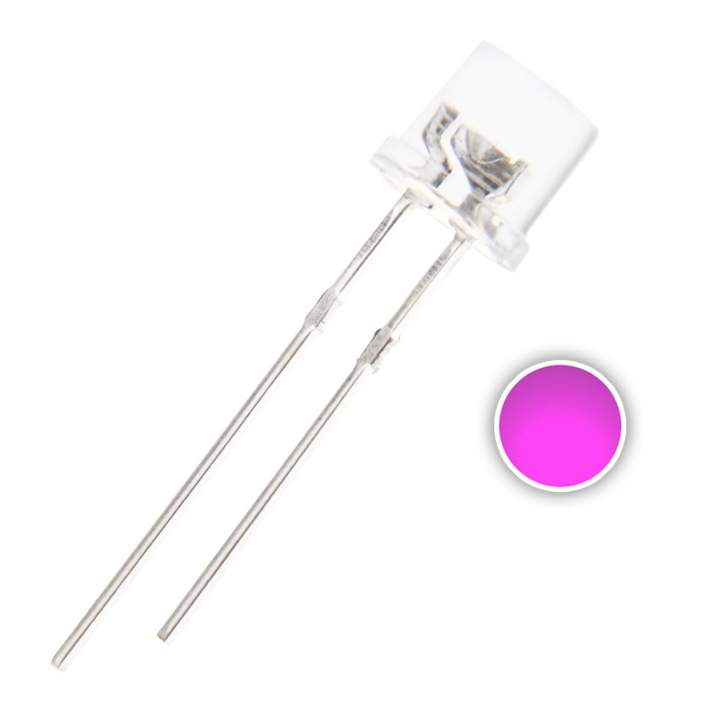 F5 5mm Clear Transparent Flat Top LED Diode Lights Emitting White/Red/Green/Blue/Yellow/Purple/Pink