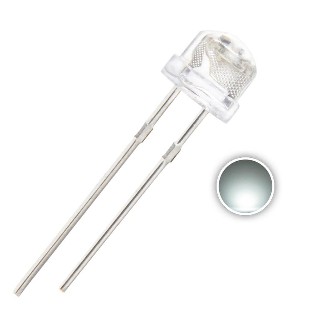 F5 5mm Straw Hat Transparent LED Diode Lights DC 2V 20mA