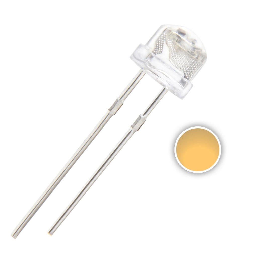 F5 5mm Straw Hat Transparent LED Diode Lights DC 2V 20mA