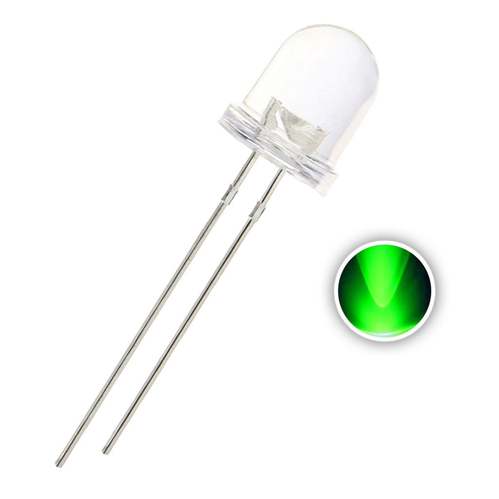 F8 8mm Clear Round Transparent LED Diode Lights DC 3V 20mA Emitting White/Red/Green/Blue/Yellow