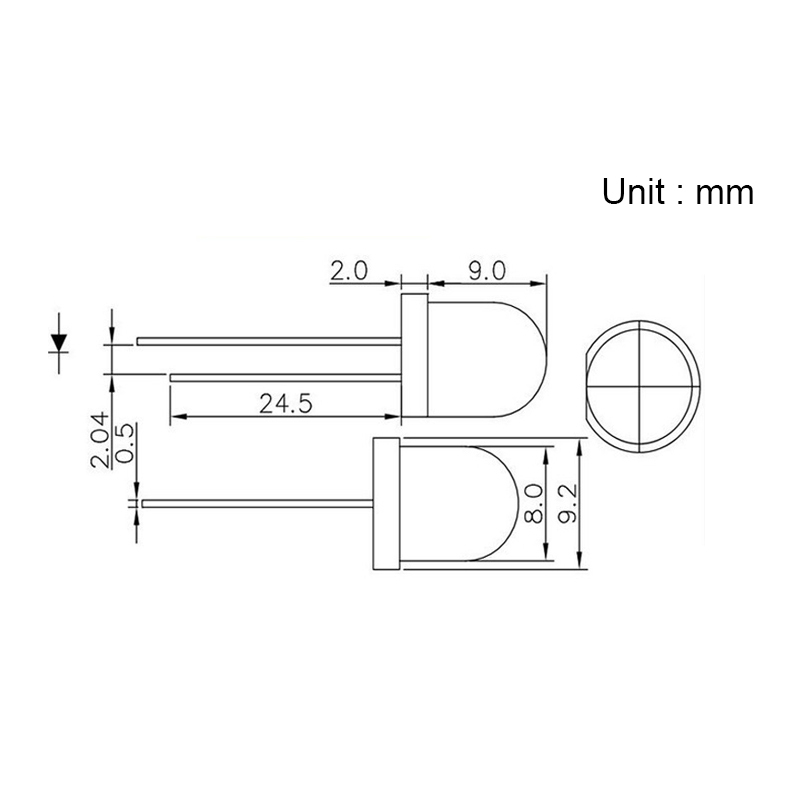 F8 8mm Diffused LED Diode Lights Emitting White/Red/Green/Blue/Yellow