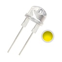 F8 8mm Straw Hat Transparent LED Diode Lights White/Red/Green/Blue/Yellow