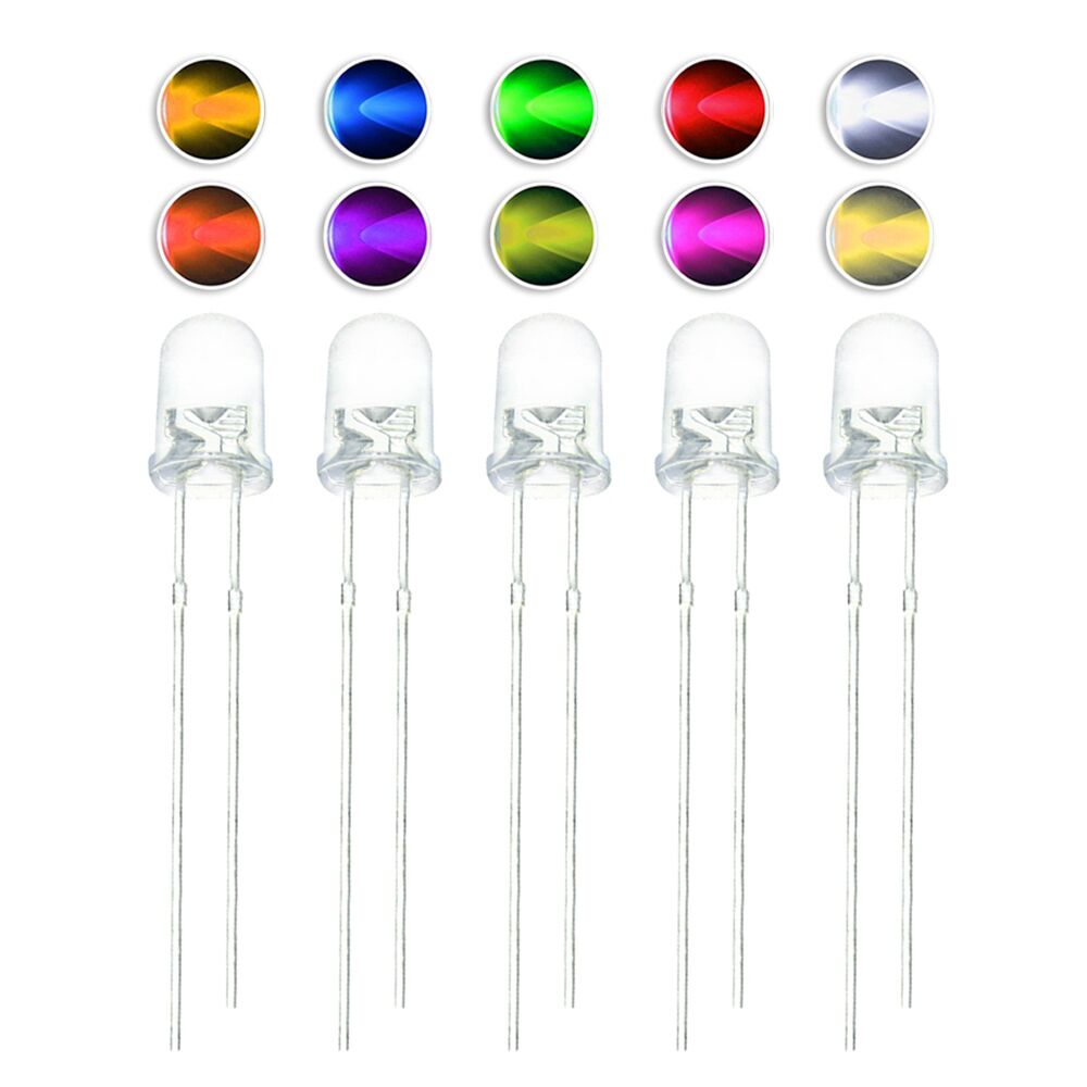 F3 3MM Round LED Light Diode Emitting Green/Yellow/Blue/White/Red/Warm White/Orange/Purple/Pink/Yellow Green 