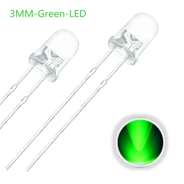 F3 3MM Round LED Light Diode Emitting Green/Yellow/Blue/White/Red/Warm White/Orange/Purple/Pink/Yellow Green 