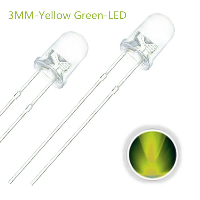 F3 3MM Round LED Light Diode Emitting Green/Yellow/Blue/White/Red/Warm White/Orange/Purple/Pink/Yellow Green 