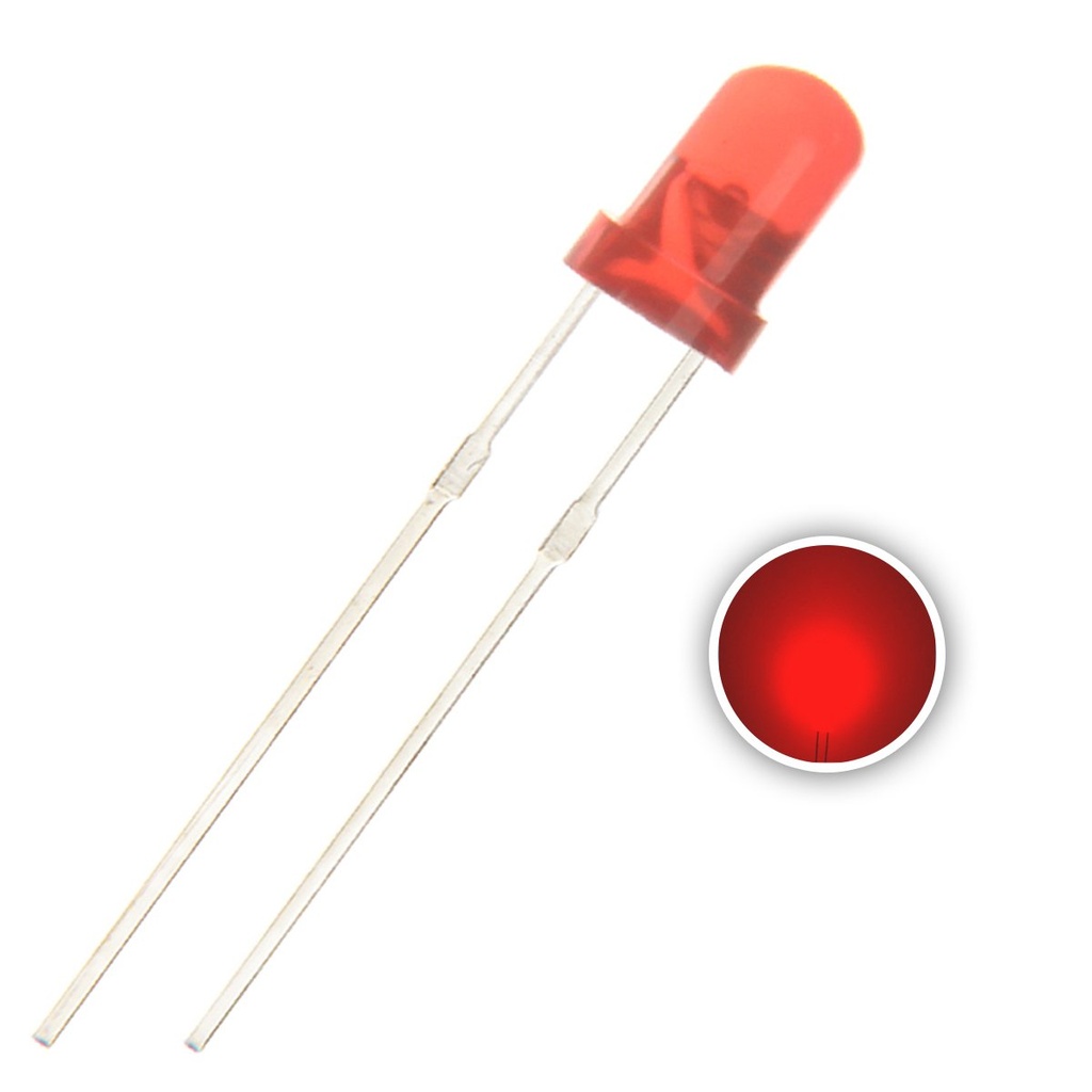 F3 3MM Round LED Light Diode Colored Lens Diffused Round DC 3V 20mA Emitting Green/White/Yellow/Blue/Red/Orange