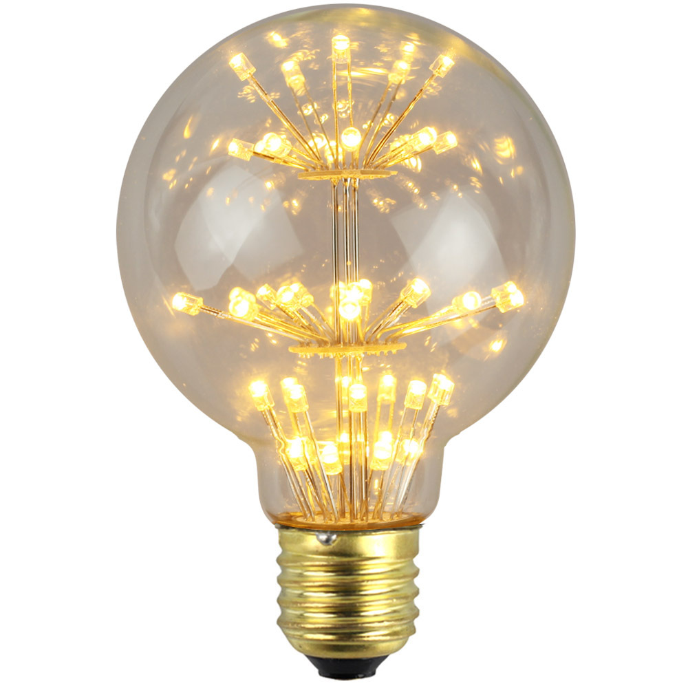 3W E27 G80 Fireworks Light LED Edison Bulb AC85-265V Home Light LED Filament Light Bulb