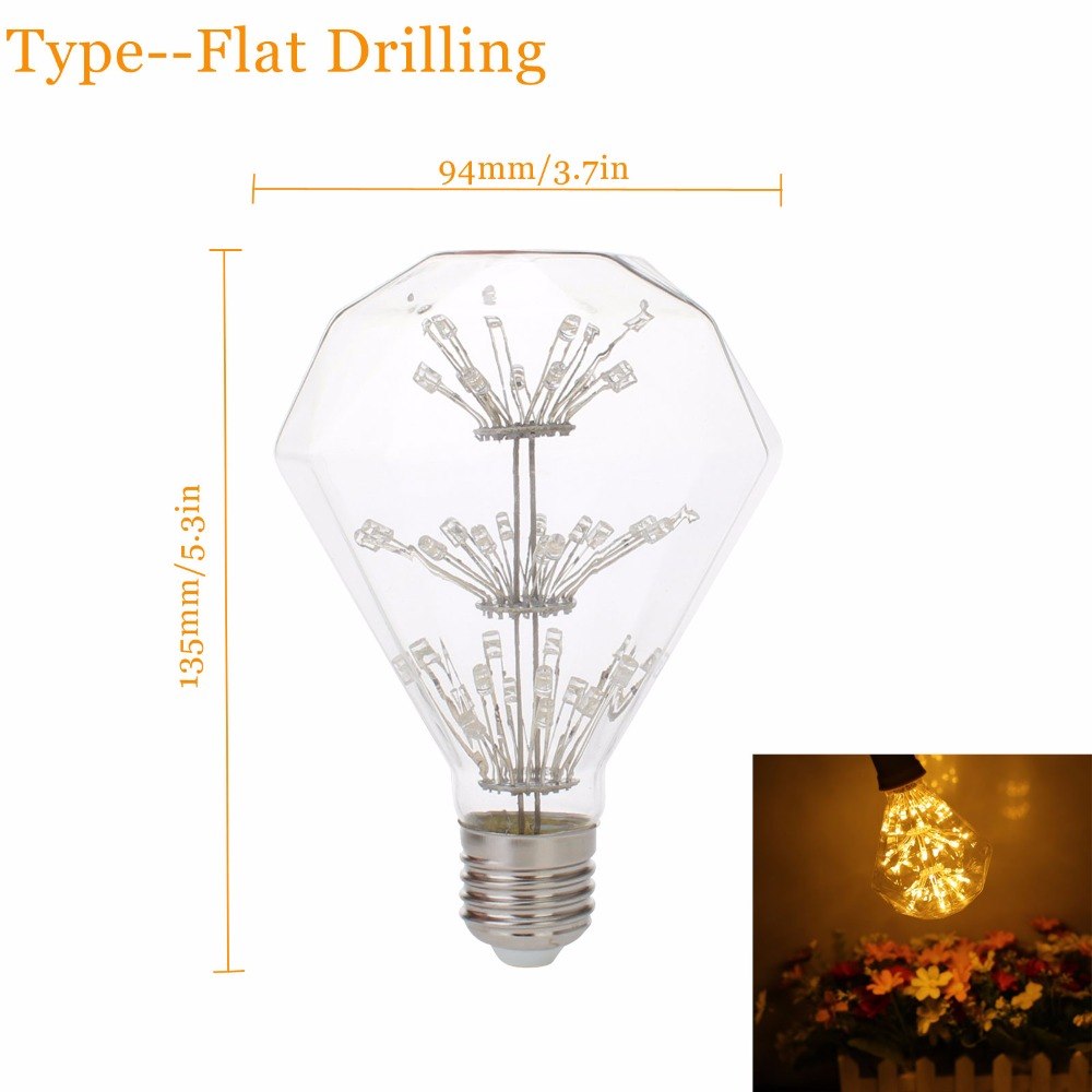 3W E27 LED Flat Drilling Edison Bulb AC220V-240V Home Light LED Filament Light Bulb