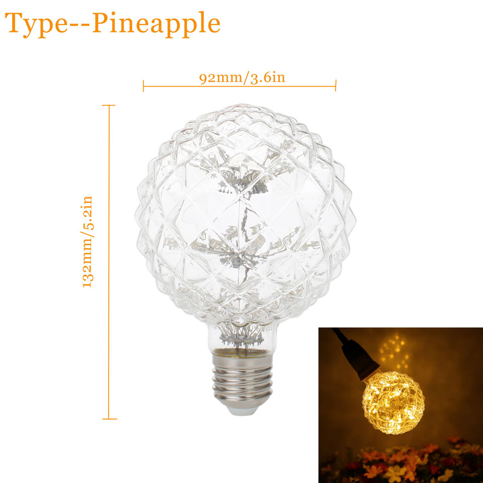 3W E27 LED Pineapple Edison Bulb AC220V Home Light LED Filament Light Bulb