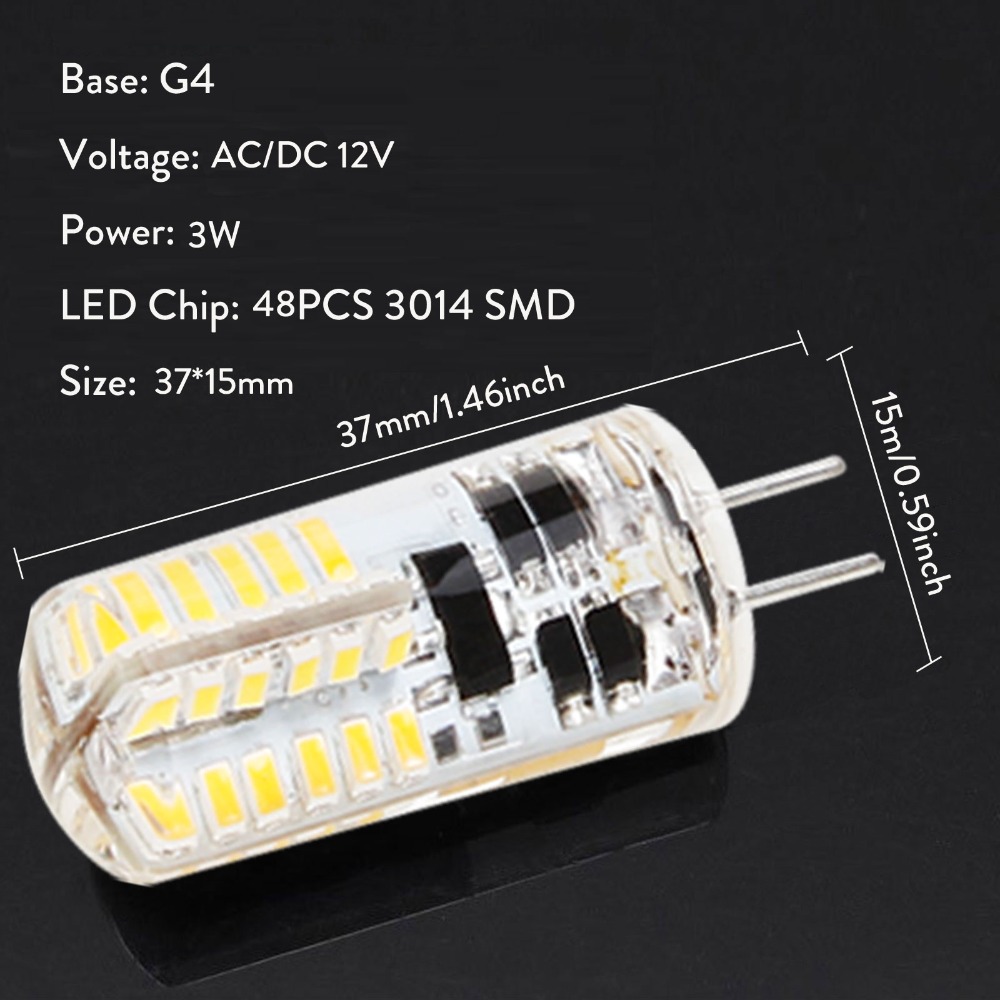 3W G4 3014 SMD LED Halogen Bulb DC12V Home Light LED Silica Gel Lamp