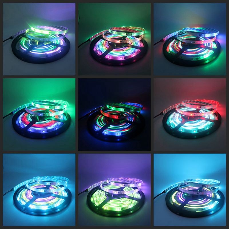 DC 12V 5050 WS2811 RGB LED Strip Auto Change Color Flexible Tape Light