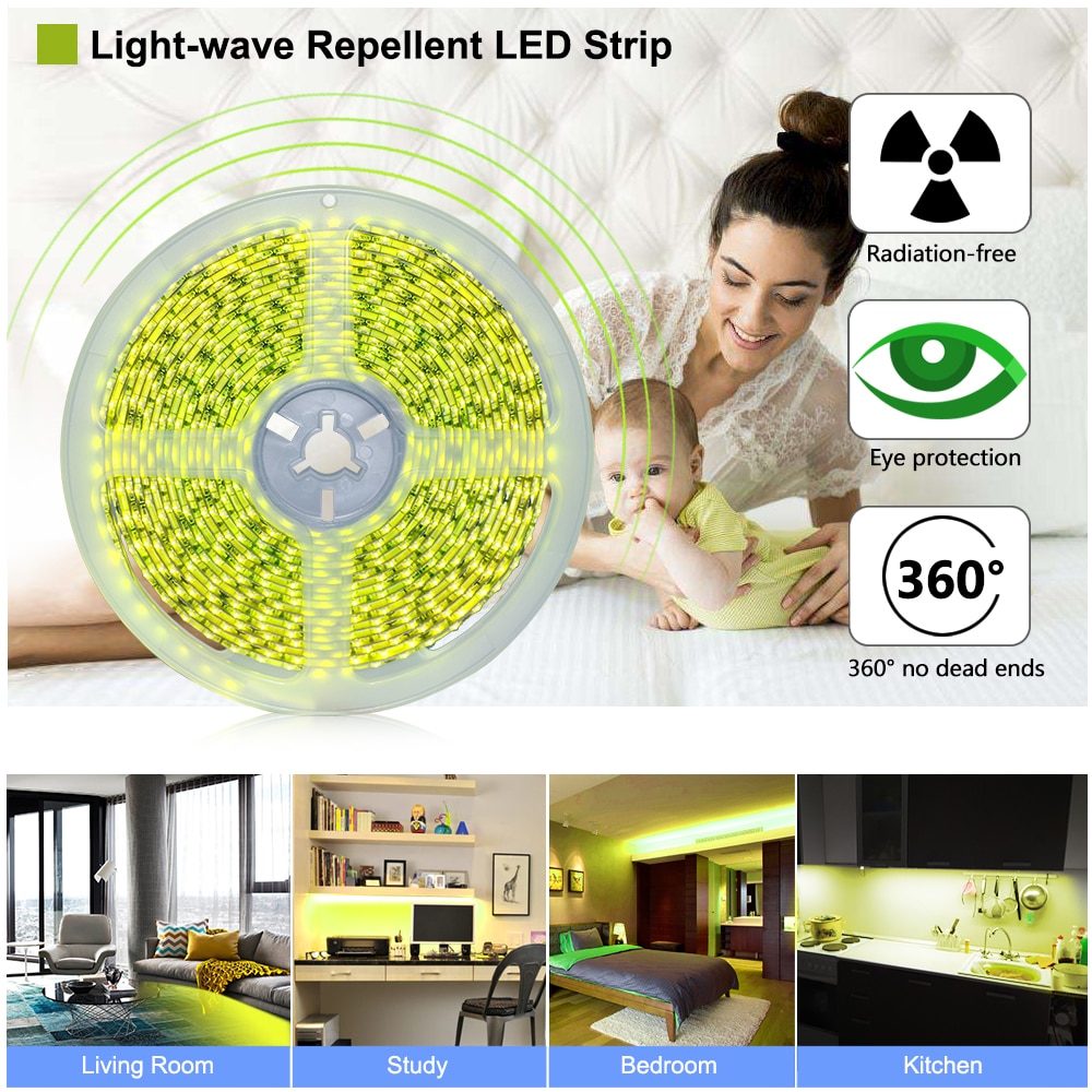 Insect-Repelling LED Strip DC5V/12V 2835 Camping Lamp Indoor Lighting for Hiking USB Repellent Light Safter Than Mosquito Killer