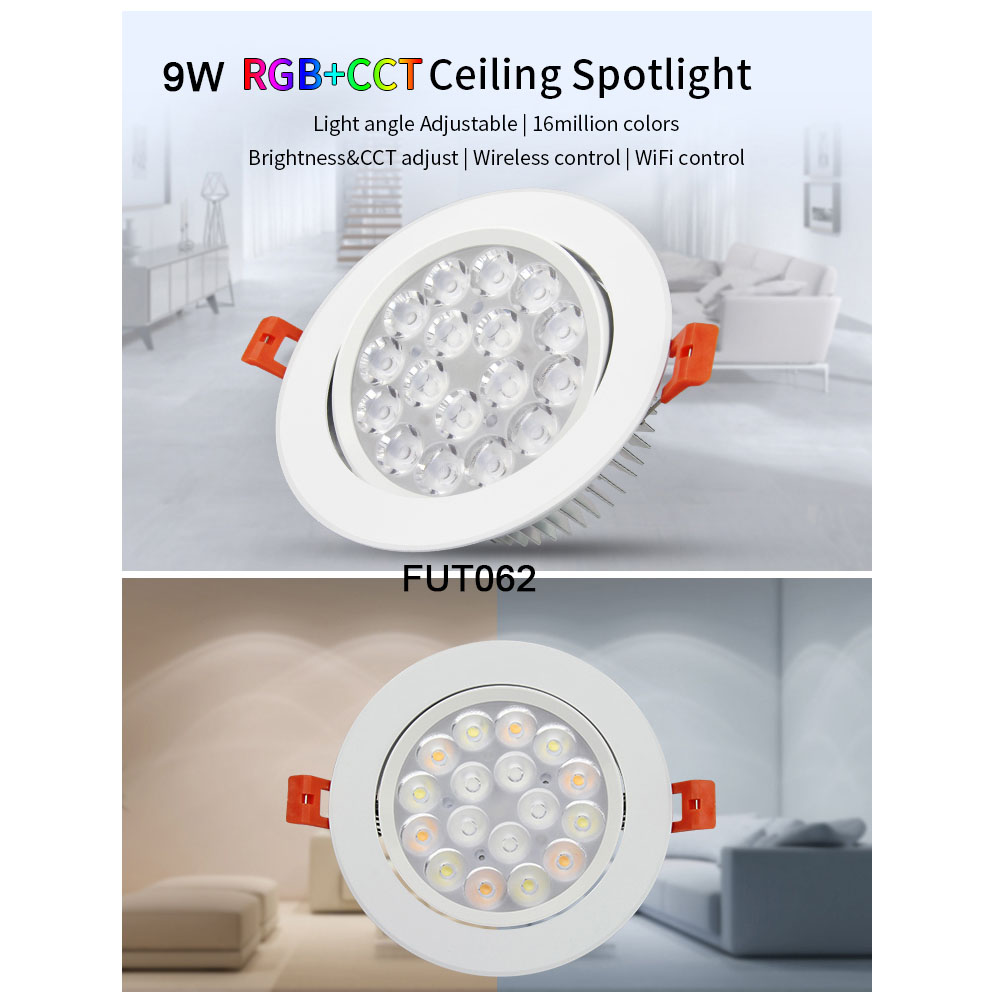 Milight RGB+CCT LED Downlight AC110V 220V Dimmable LED Ceiling Spotlight FUT062/FUT063/FUT066/FUT068/FUT069
