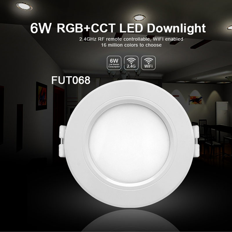 Milight RGB+CCT LED Downlight AC110V 220V Dimmable LED Ceiling Spotlight FUT062/FUT063/FUT066/FUT068/FUT069