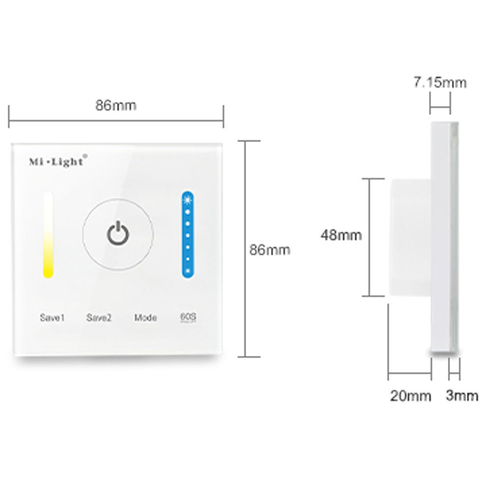 Milight Smart Panel Led Controller Color Temperature CCT Dimming RGBW RGB CCT LED Touch Switch