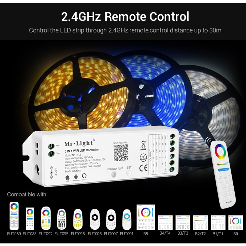 Milight YL5 2.4G 15A 5 IN 1 WiFi LED Controller 