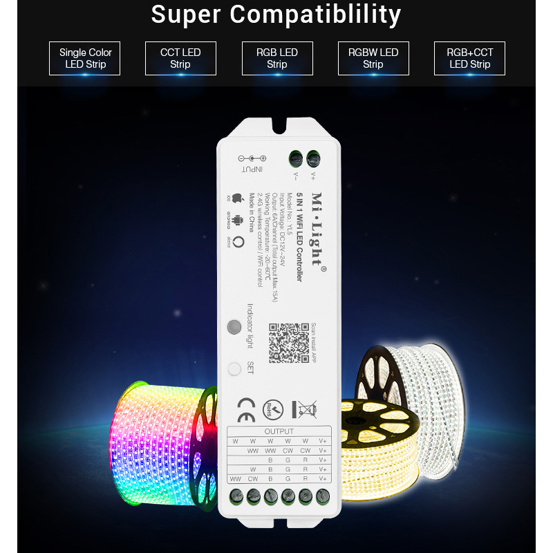 Milight YL5 2.4G 15A 5 IN 1 WiFi LED Controller 