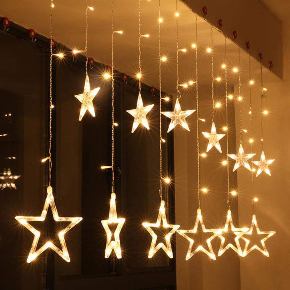 Plug Powered LED Star Curtain Light String 2M 110V/220V