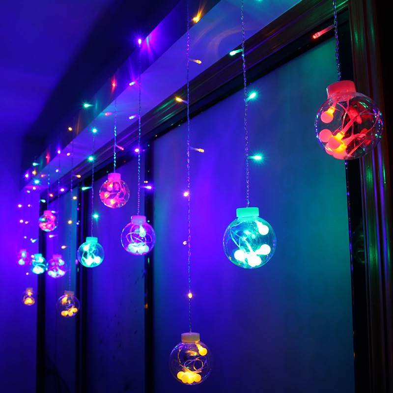 Plug Powered LED Wishing Ball Curtain Light String 110V/220V