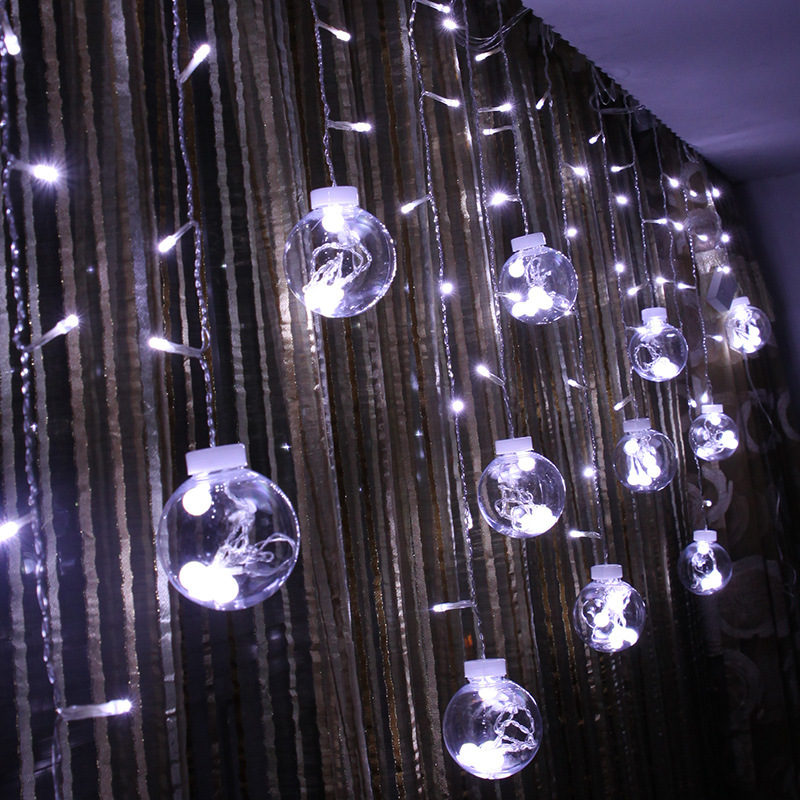 Plug Powered LED Wishing Ball Curtain Light String 110V/220V