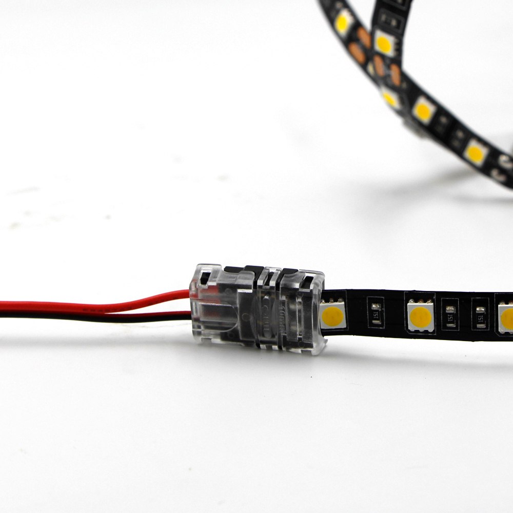 RGB Cable Adapter Clip Connector Wire Strip Connector solderless 2Pin 4Pin Connector for 5050 3528 LED Strip to Wire Use