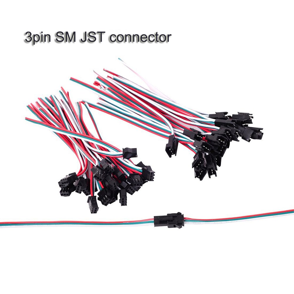 SM Male Female jst Connector 2Pin 3pin 4pin 5pin Wire Cable Pigtail Plug WS2811 WS2812B RGB 5050 5630 Strip Connector