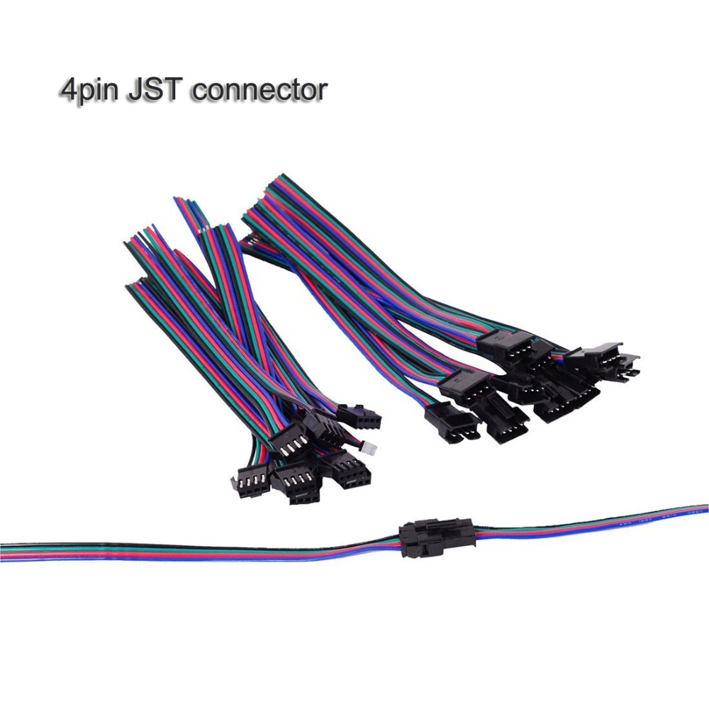 SM Male Female jst Connector 2Pin 3pin 4pin 5pin Wire Cable Pigtail Plug WS2811 WS2812B RGB 5050 5630 Strip Connector