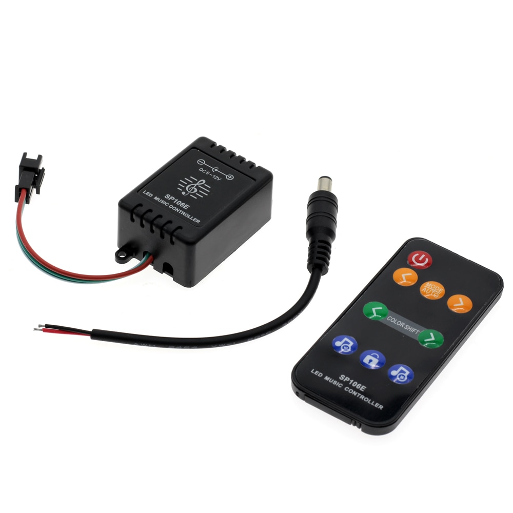 SP106E 9 keys LED Music Controller DC5V-12V WS2811 /WS2812B /6812 /1903/6803 Magic LED Tape Digital Colorful Music Controller