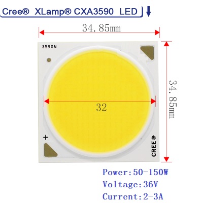 80W 100W 150W CREE CXA3050 CXA3070 CXA3590 COB LED  Emitter Warm Neutral White/ White