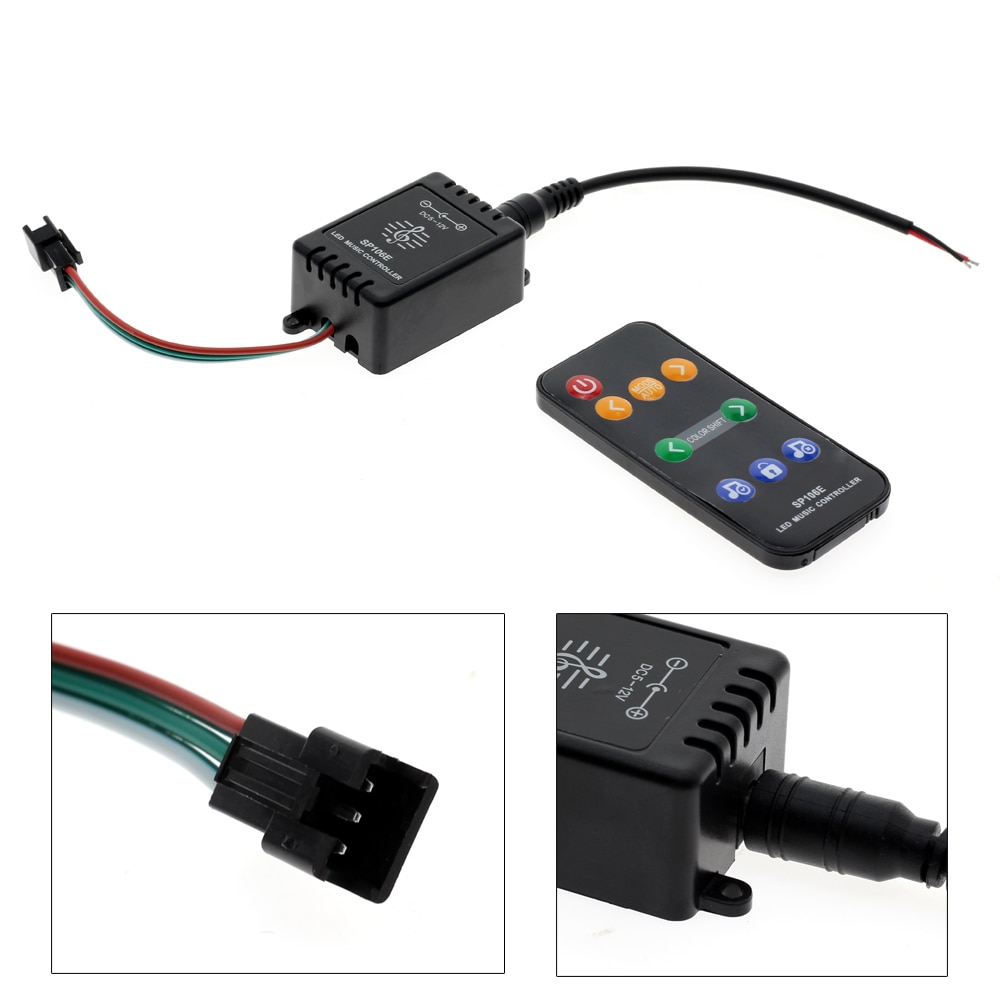 SP106E 9 keys LED Music Controller DC5V-12V WS2811 /WS2812B /6812 /1903/6803 Magic LED Tape Digital Colorful Music Controller