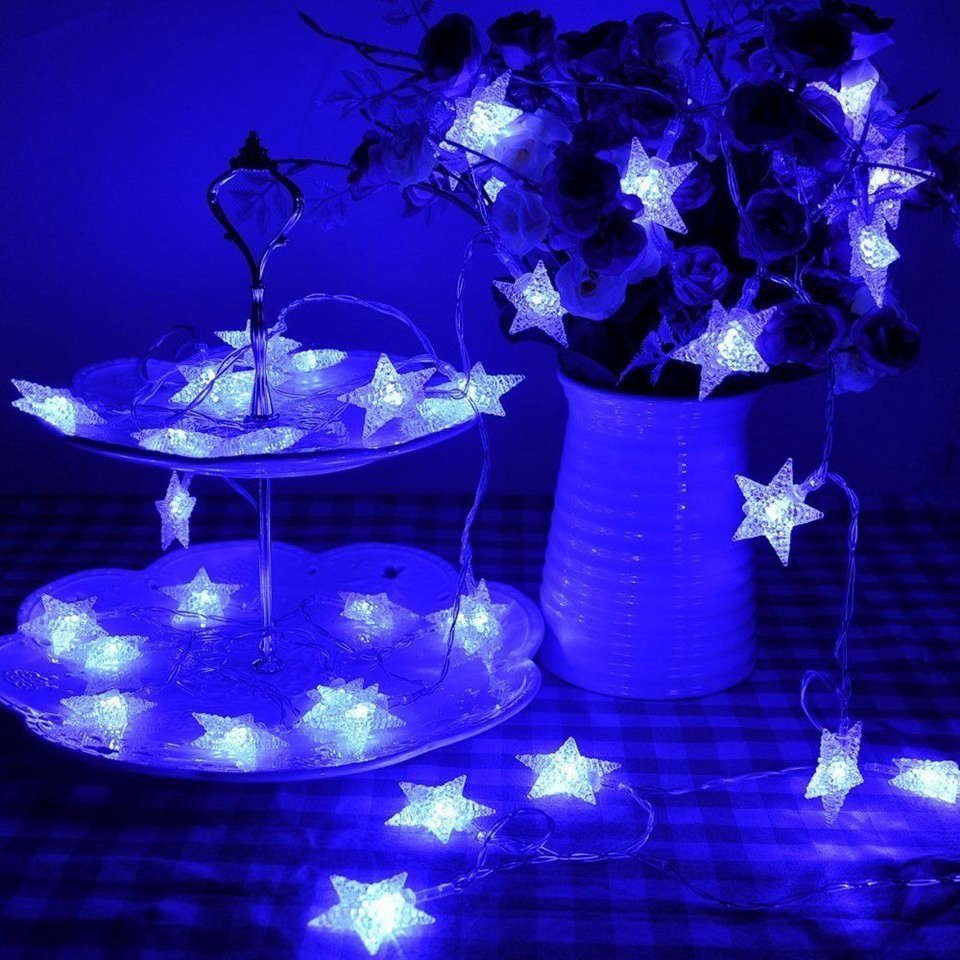 Solar Powered LED Star Shape Light String 4.8M