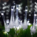 Solar Powered LED Water Drop Light String 6M