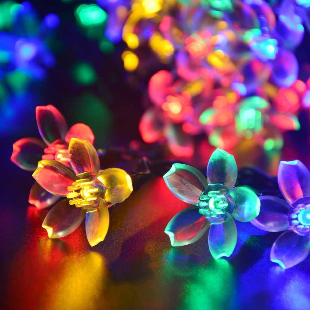 Solar Powered LED Cherry Blossoms Light String 5/7M