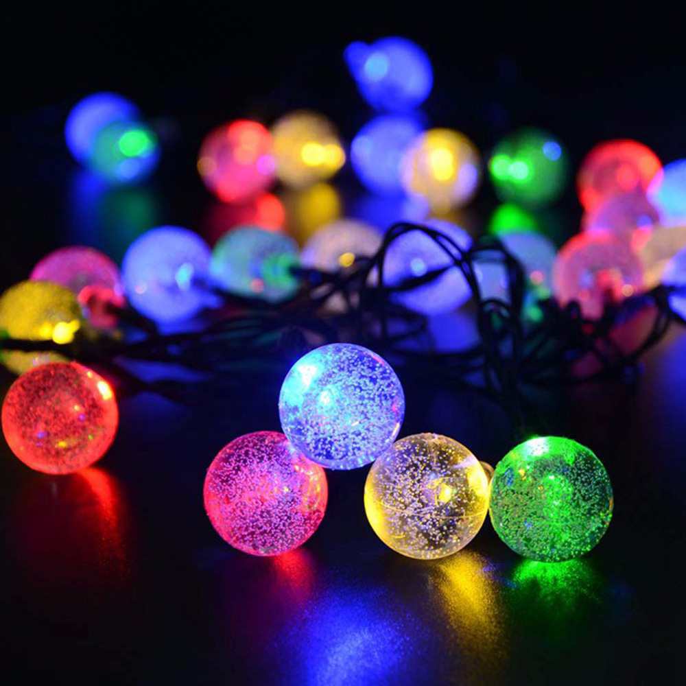 Solar Powered LED Crystal Bubble Ball Light String 4M/5M/7M